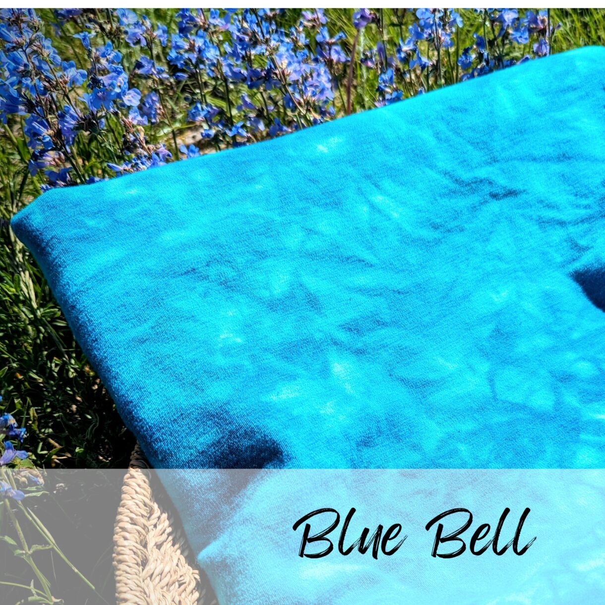 Merino Wool Stretch Interlock in Hand-Dyed Colorway: Blue Bell Fabric: 97% Merino Wool 3% Spandex-Machine Washable