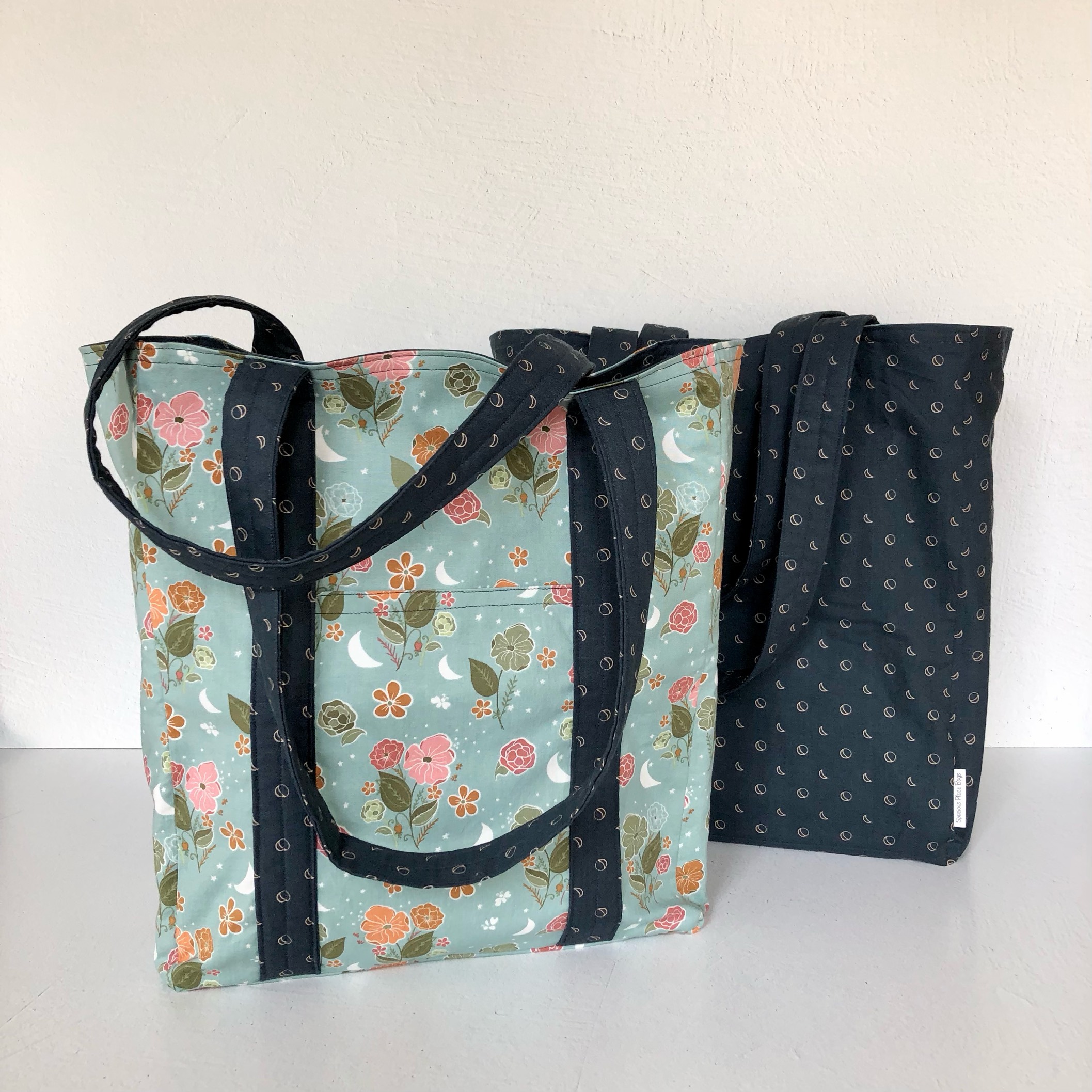 Floral/moon market bag