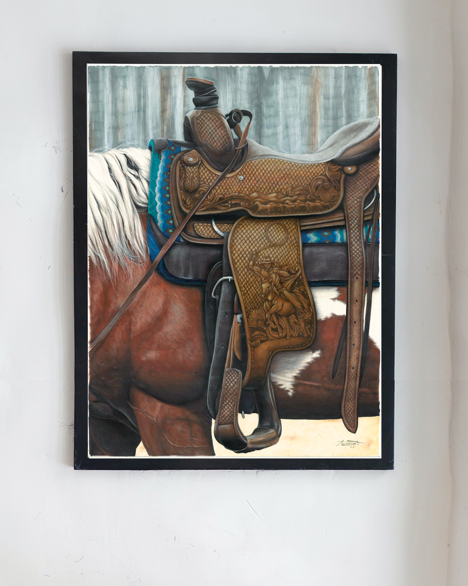 horse art print wall decor frame
