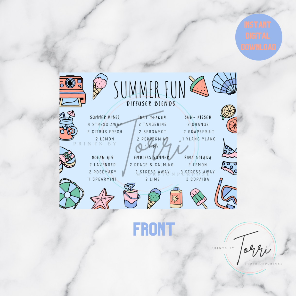 August Summer Fun Postcard FRONT wwatermark - Pelavida - Shop For Life