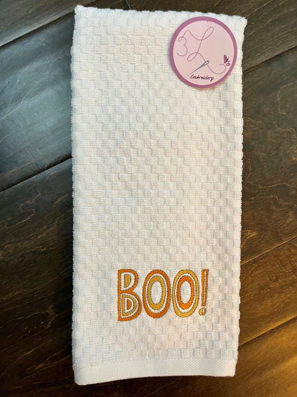 Boo! Waffle Weave Kitchen Towel