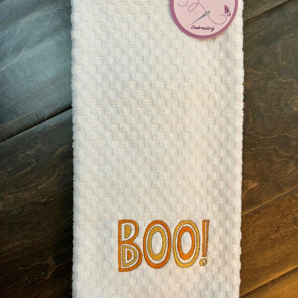 Boo! Waffle Weave Kitchen Towel