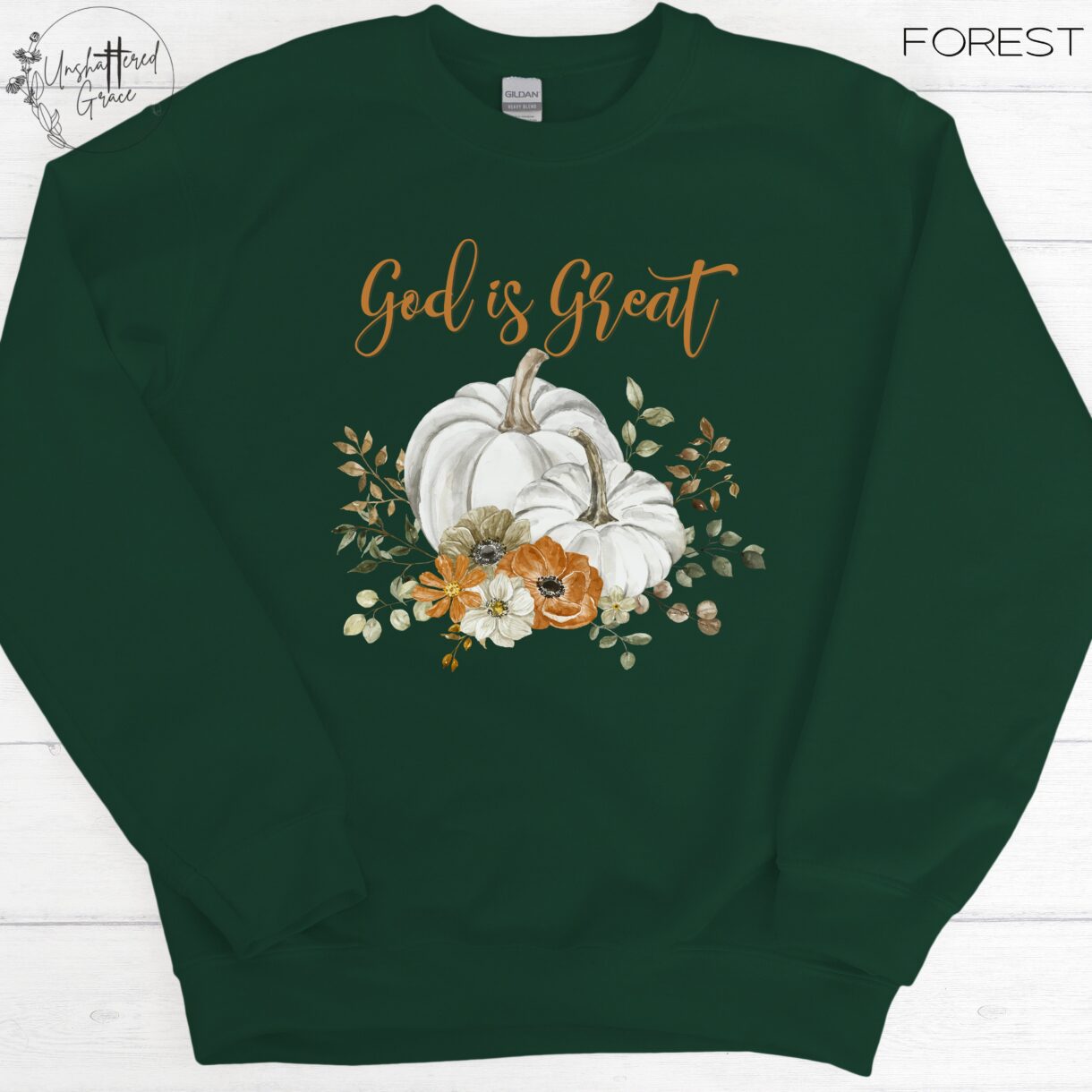 CC God is Great White Pumpkin G18000 Forest scaled - Pelavida - Shop For Life