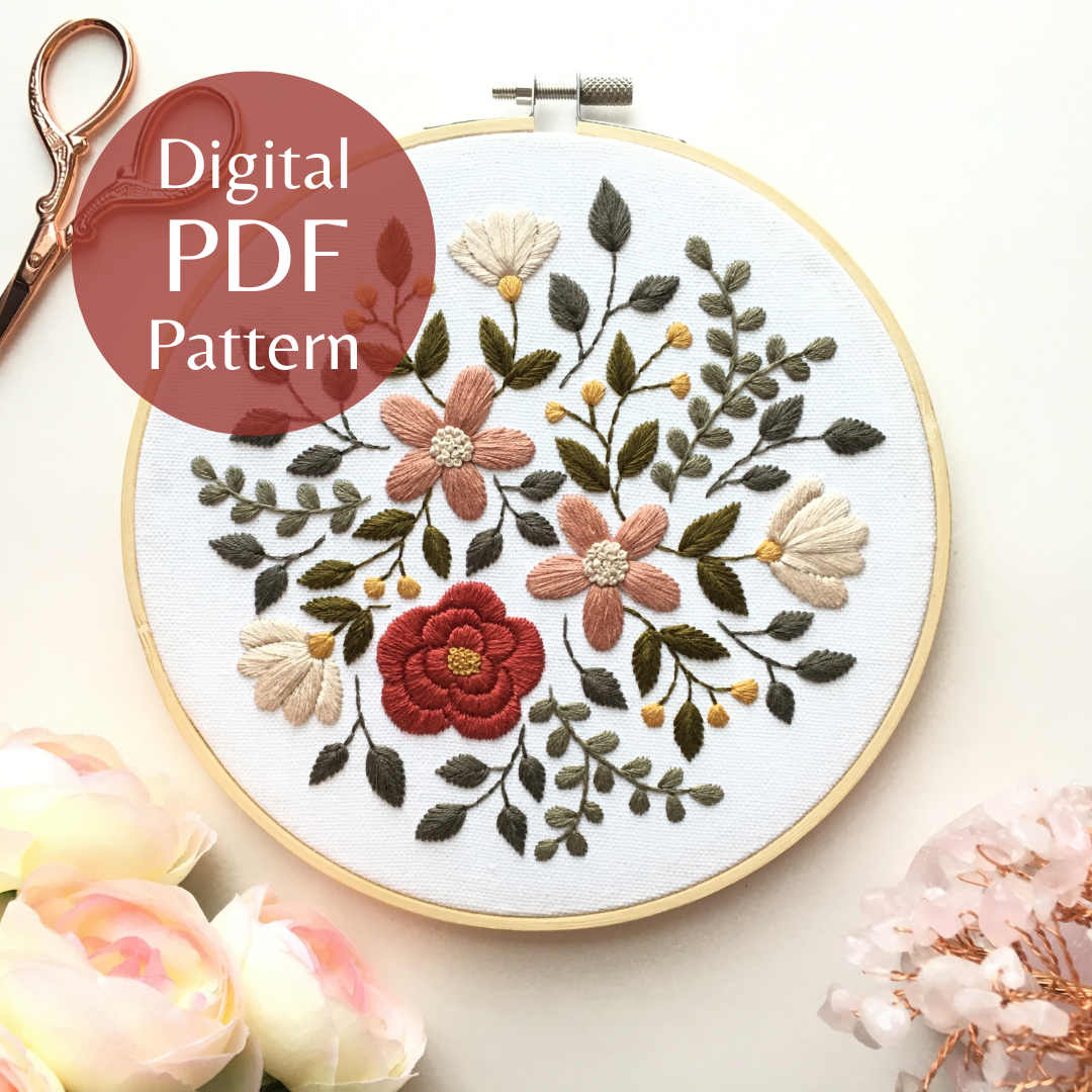 Earthy Botanicals Embroidery Pattern cover page shop pelavida - Pelavida - Shop For Life