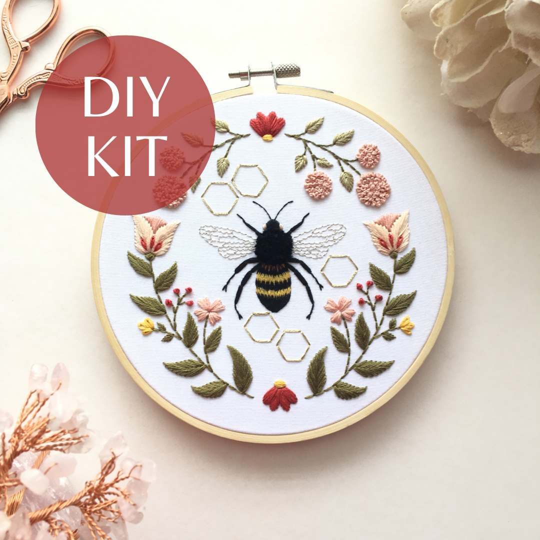 Honeybee Motif embroidery design by Eight22Crafts