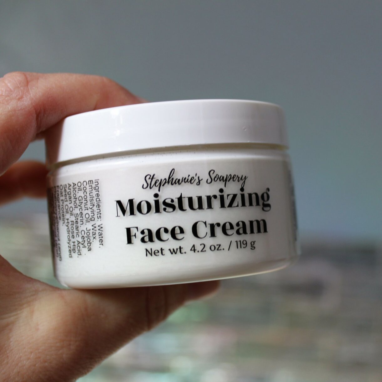 Jar of moisturizing face cream