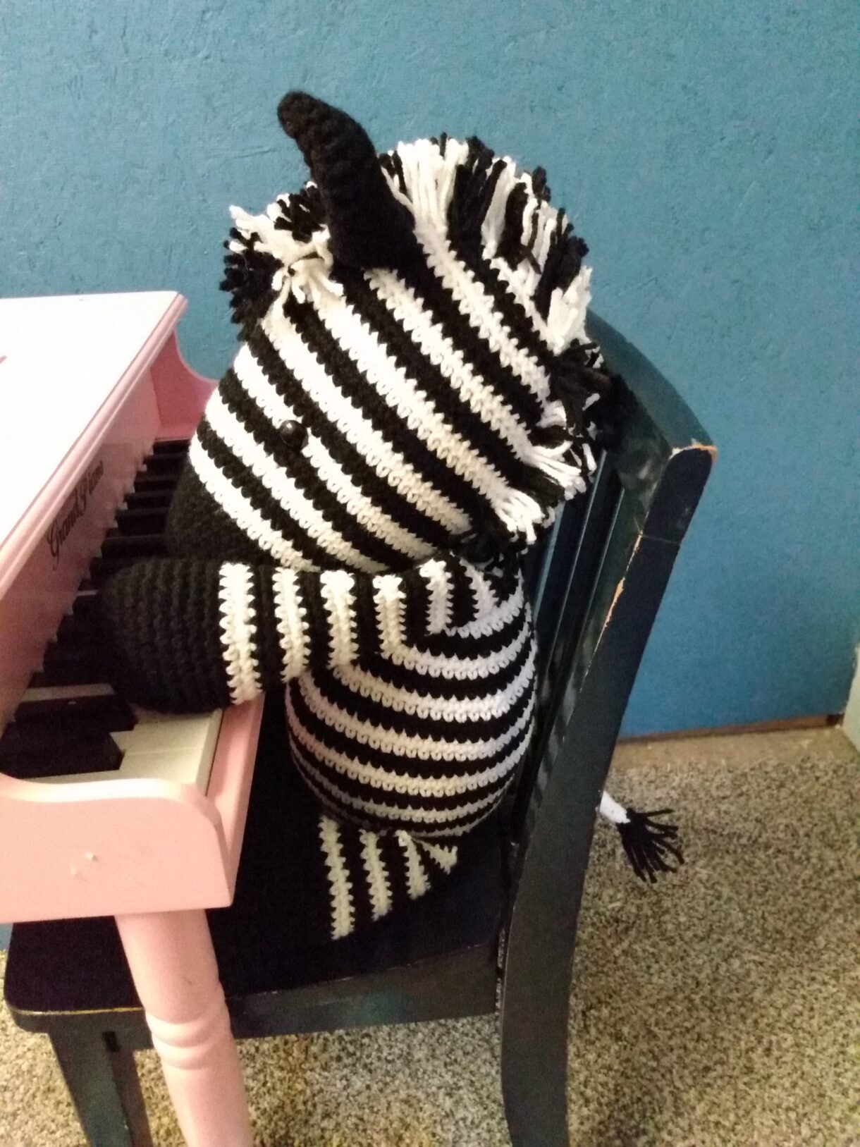 Stuffed zebra side