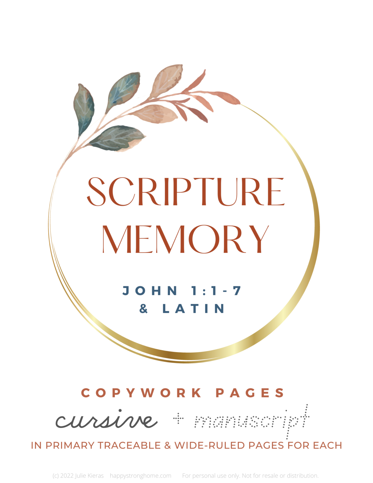 John 1 Scripture Copywork cover - Pelavida - Shop For Life