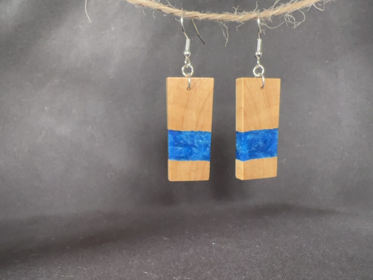 Maple Epoxy blue earrings scaled - Pelavida - Shop For Life