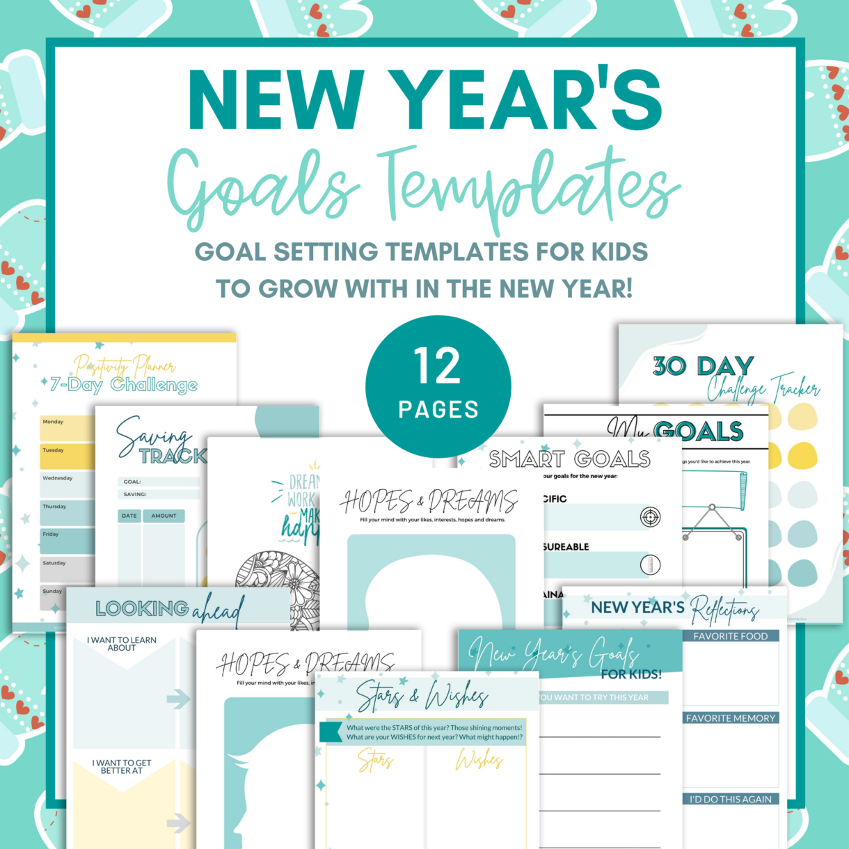 New Years Goals Templates Etsy Square - Pelavida - Shop For Life