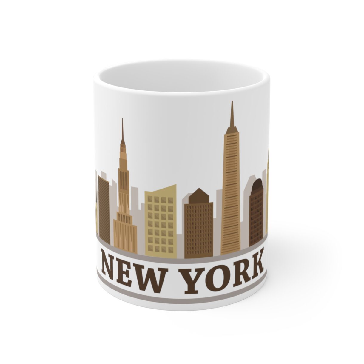 New York New York Skyline Natural Tone Mug Front - Pelavida - Shop For Life