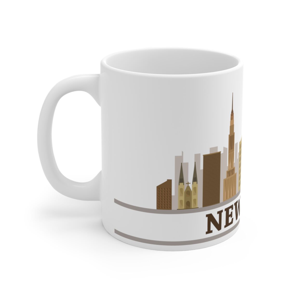 New York New York Skyline Natural Tone Mug Side 1 - Pelavida - Shop For Life