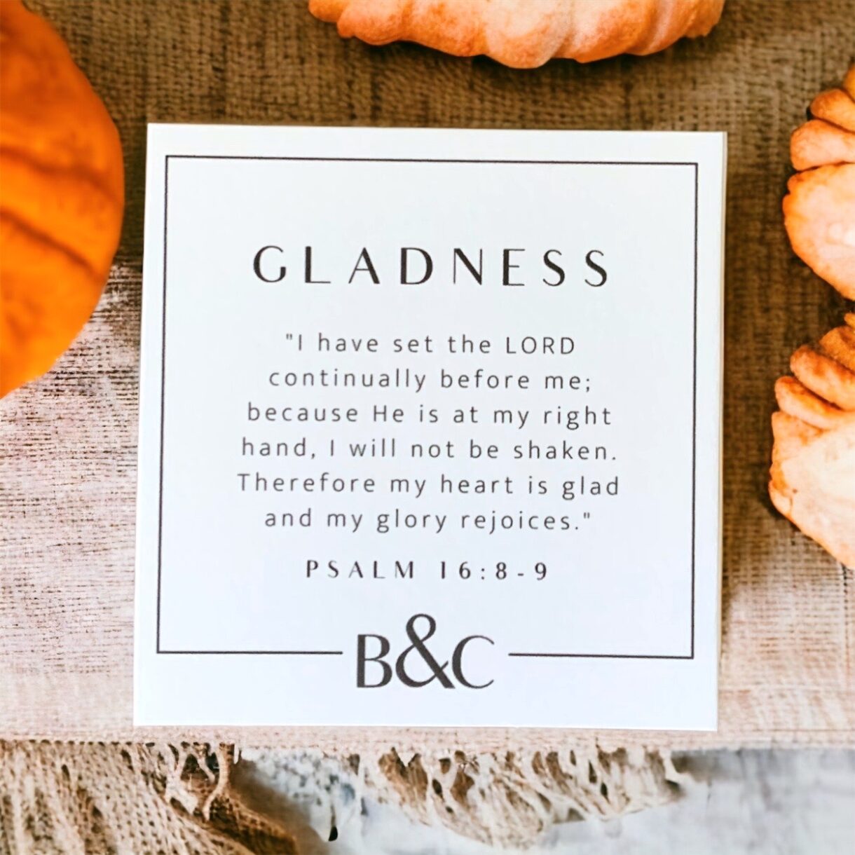 Gladness Verse Card Brave and Courageous Christian Candle Company