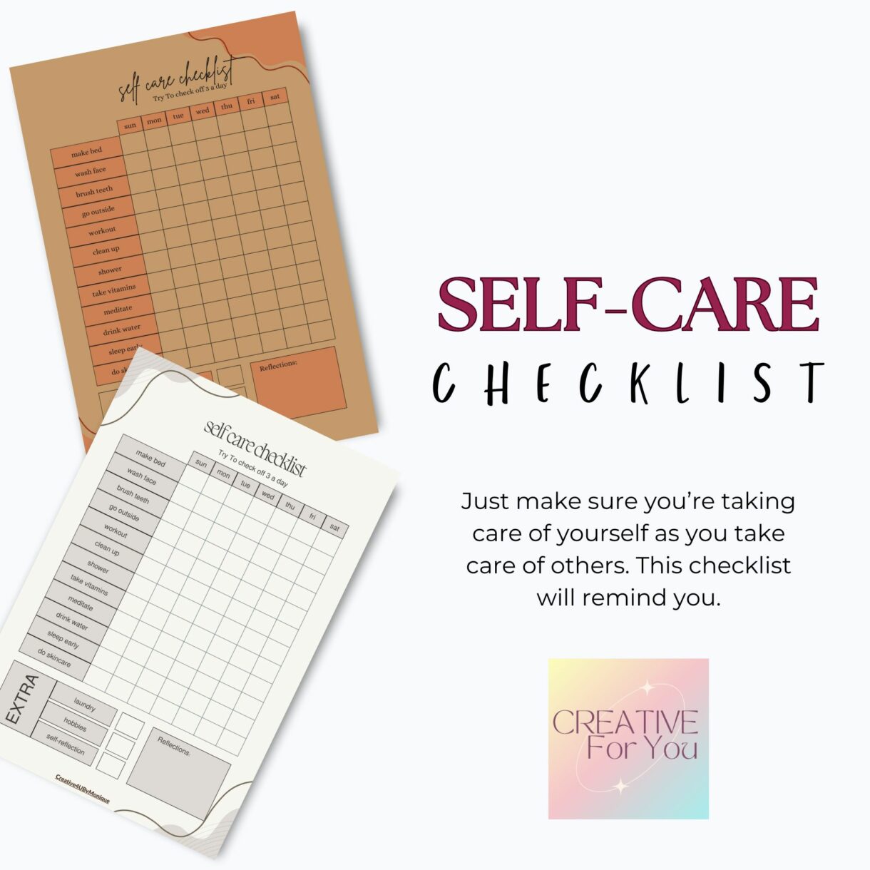 Self care checklist mockup - Pelavida - Shop For Life