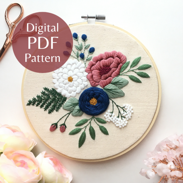 Southern Flowers Embroidery Design by Eight22Crafts