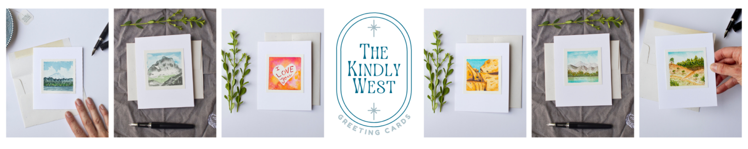The Kindly West: greeting cards (banner features an assortment of handpainted watercolor greeting cards)