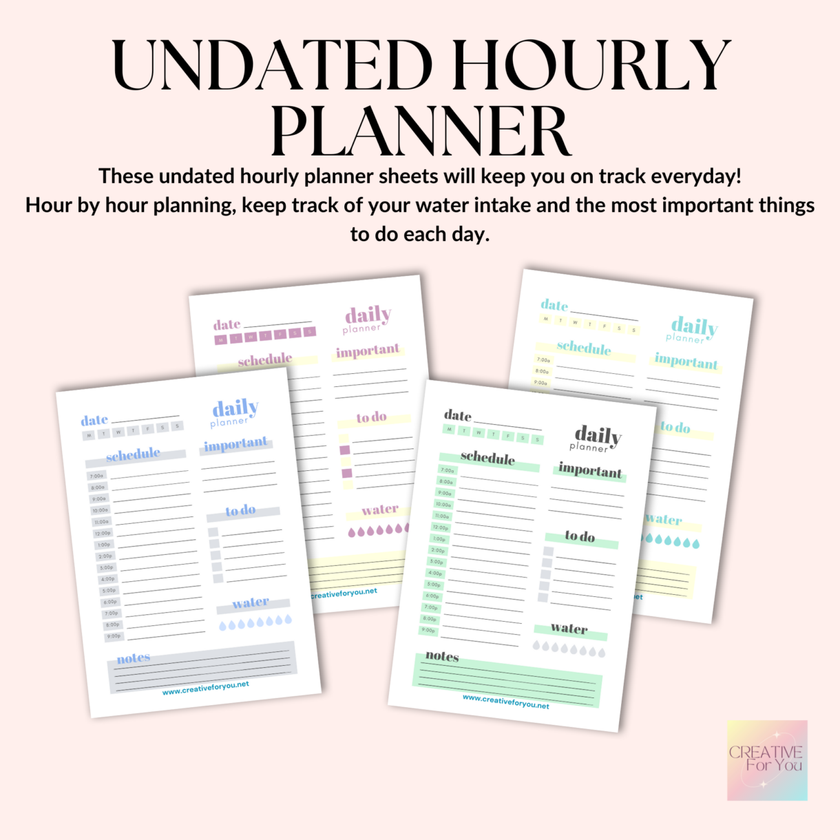 Undated Hourly Daily Planner Cover - Pelavida - Shop For Life