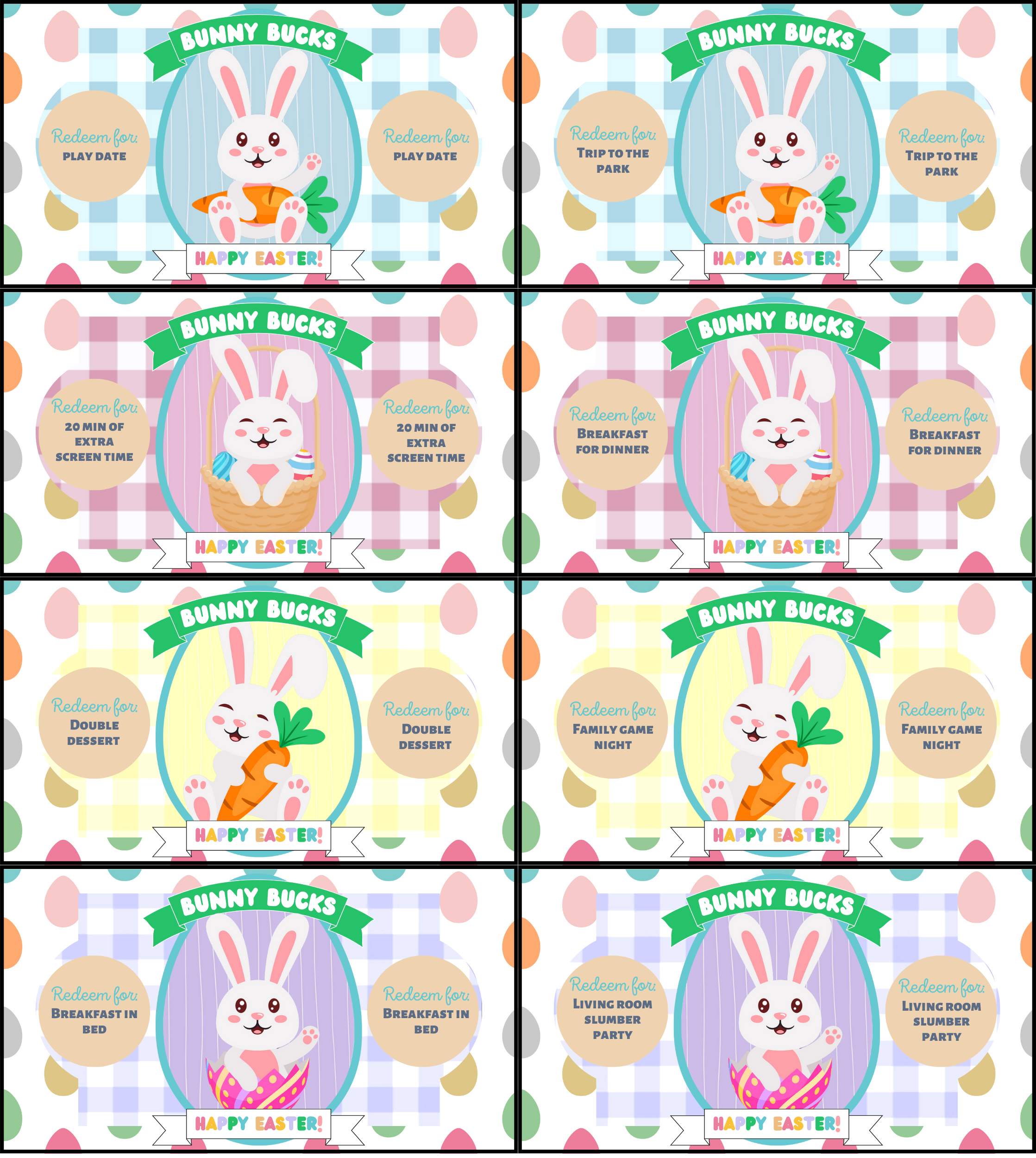 Printable Bunny Bucks, Easter Egg Fillers, Easter Egg Filler - My Party  Design