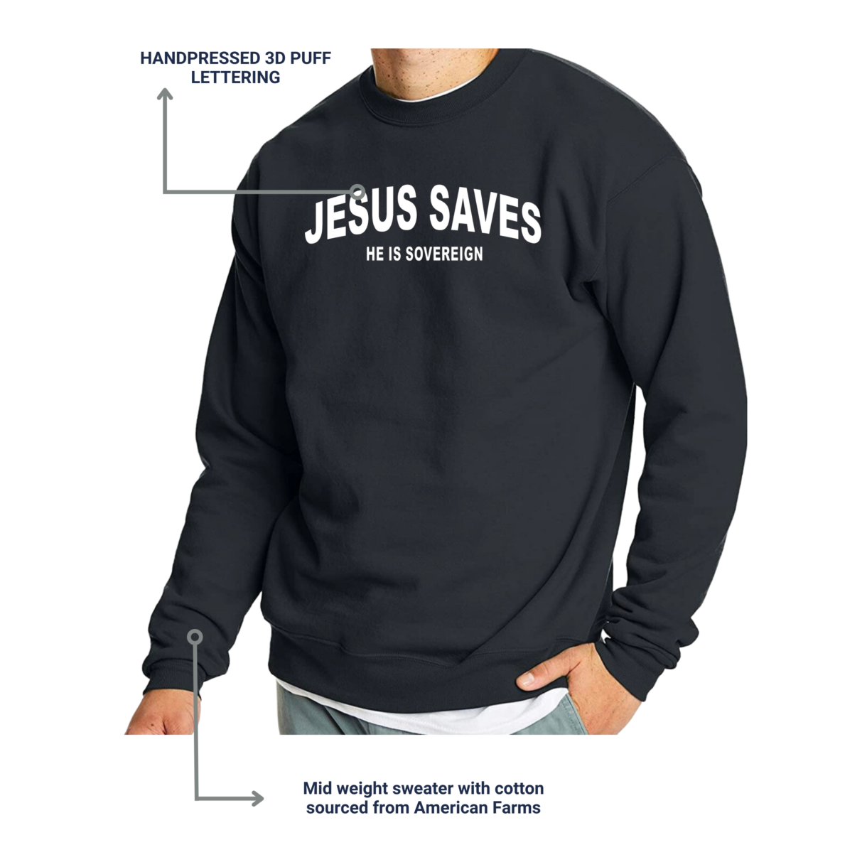 JESUS SAVES CREWNECK