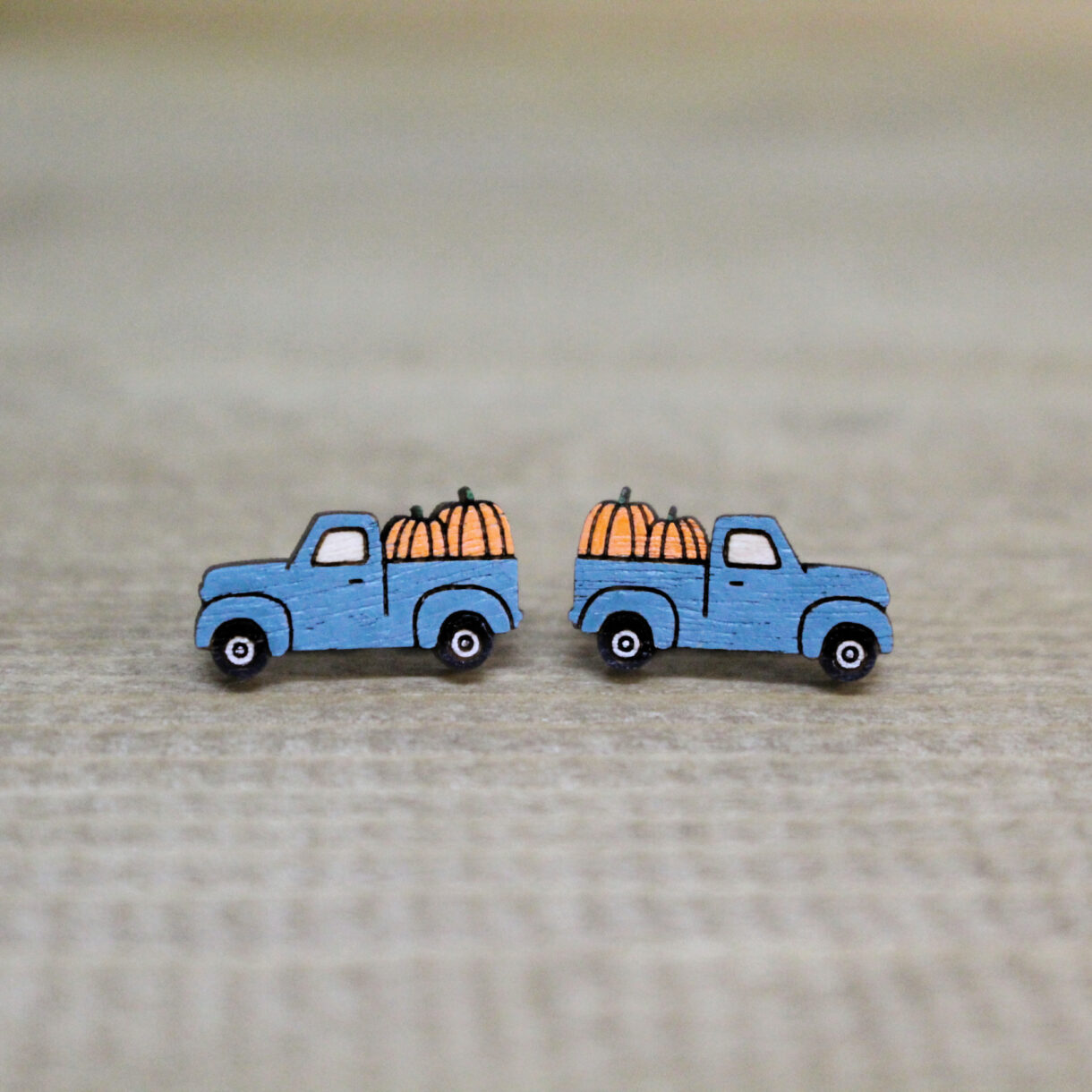 blue truck pumpkins earrings - Pelavida - Shop For Life