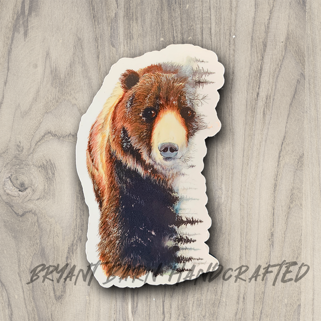 brown bear sticker