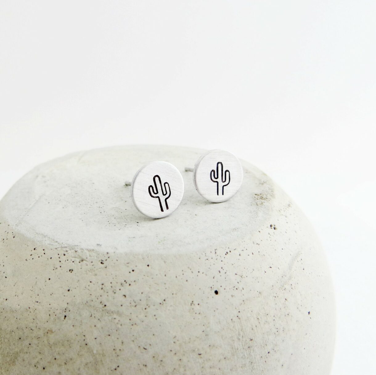 cactus hand stamped earrings - Pelavida - Shop For Life