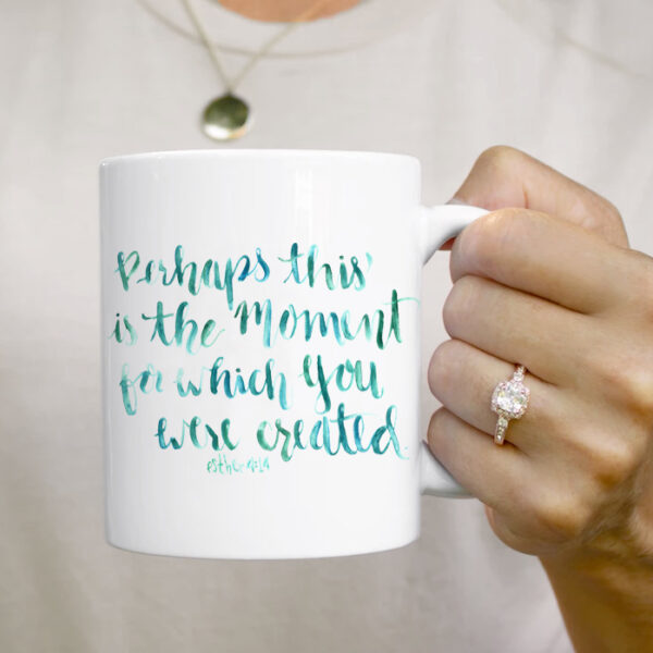 Esther 4:14 Watercolor Mug, For Such a time as this, Christian coffee mug