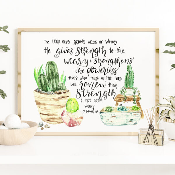 Strength for the Weary, Isaiah 40:28-31 Verse print