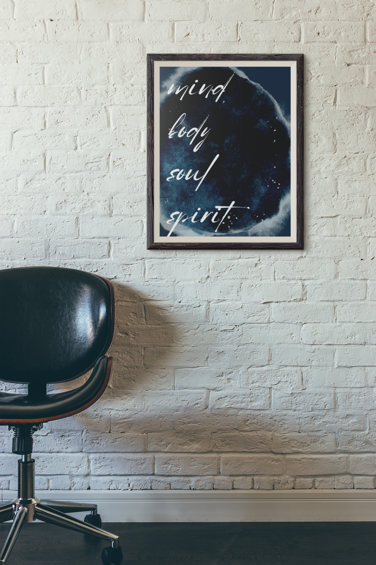 mockup of a hanging art print featuring an office chair 3912 el1 - Pelavida - Shop For Life