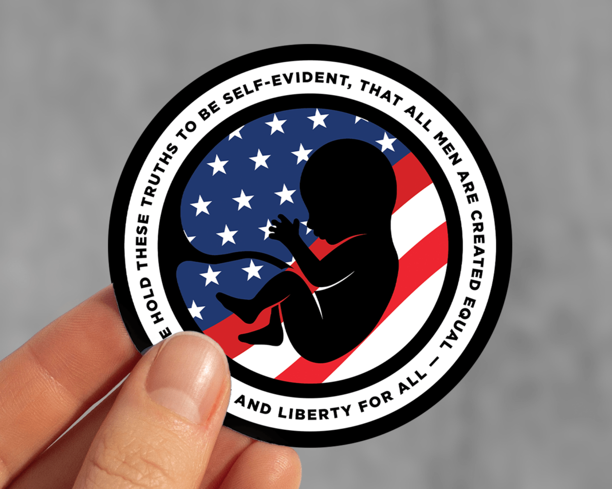 prolife patriotic sticker mock woo - Pelavida - Shop For Life