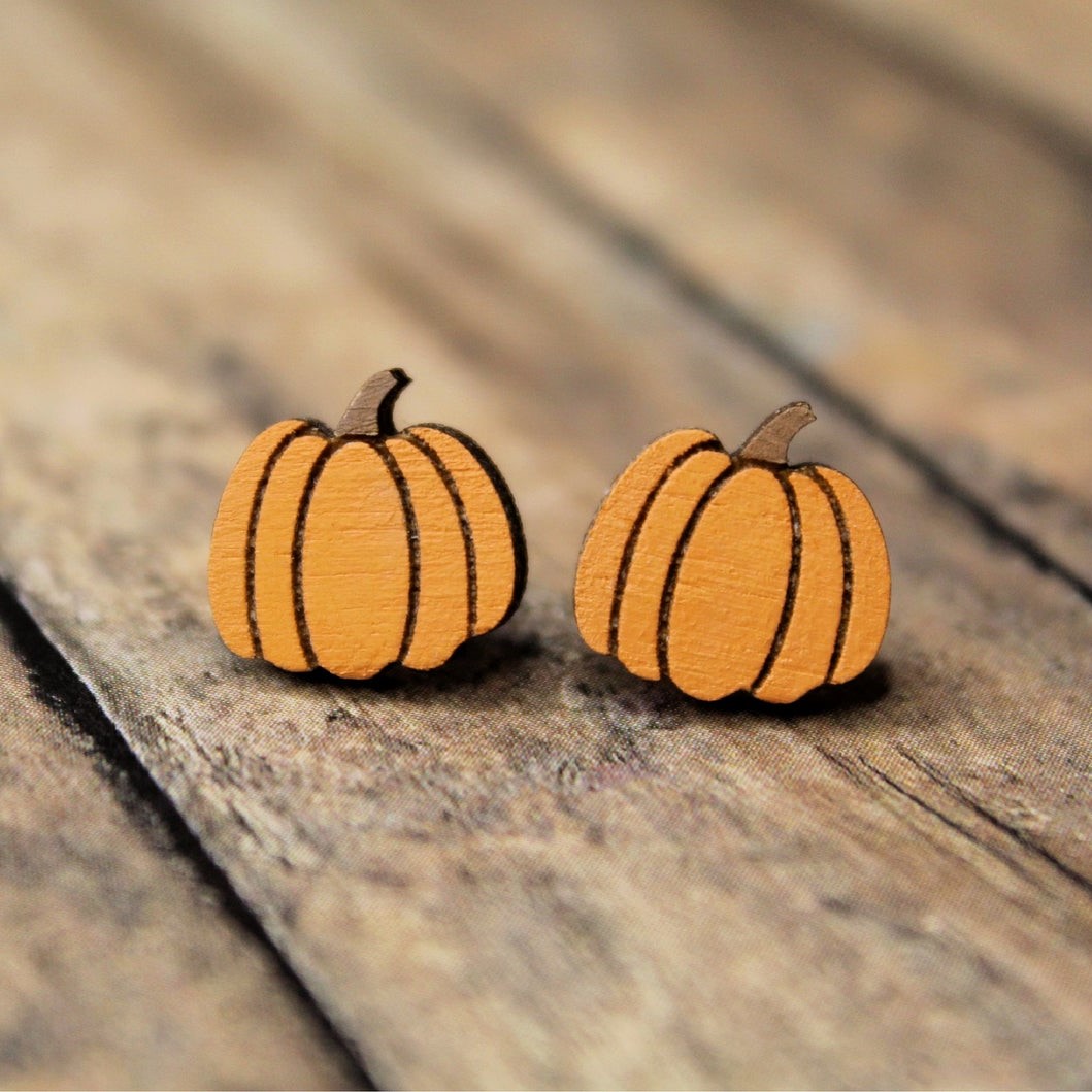 pumpkin wood earrings 02 - Pelavida - Shop For Life