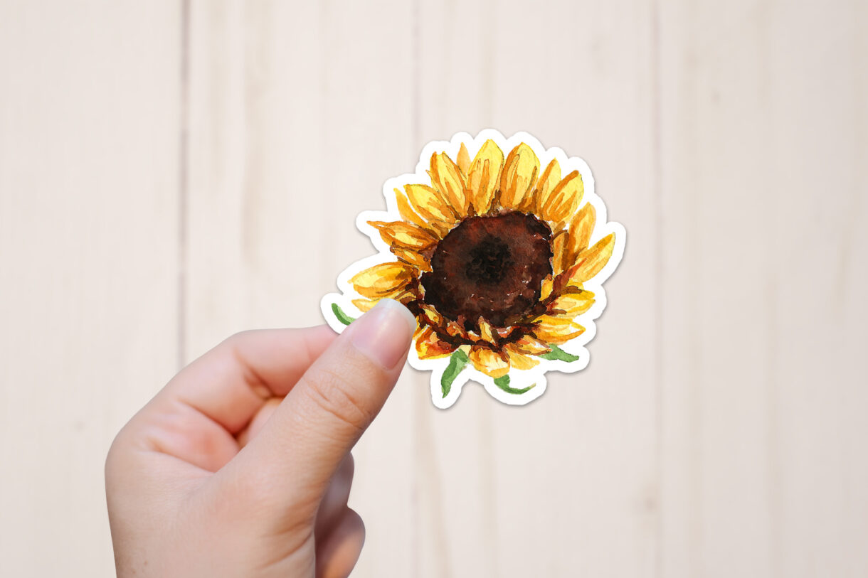 Sunflower Watercolor flower sticker