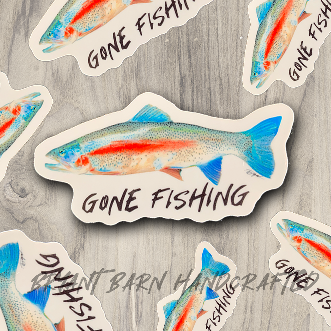 trout fish fishing sticker
