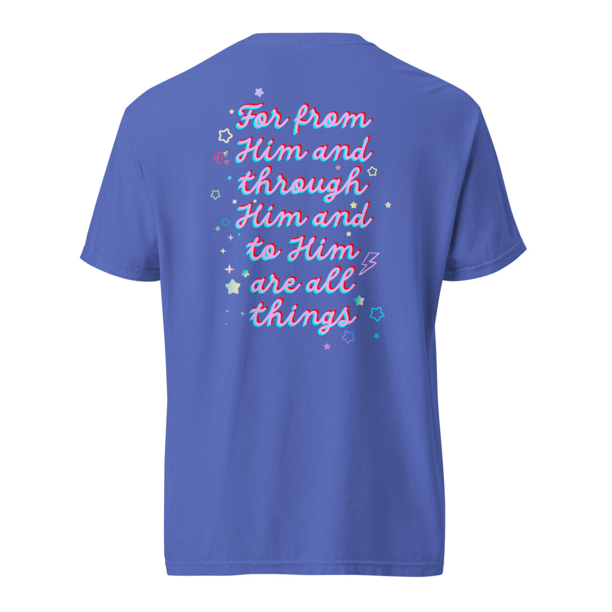 unisex garment dyed heavyweight t shirt flo blue back 664b8596eeb72 - Pelavida - Shop For Life