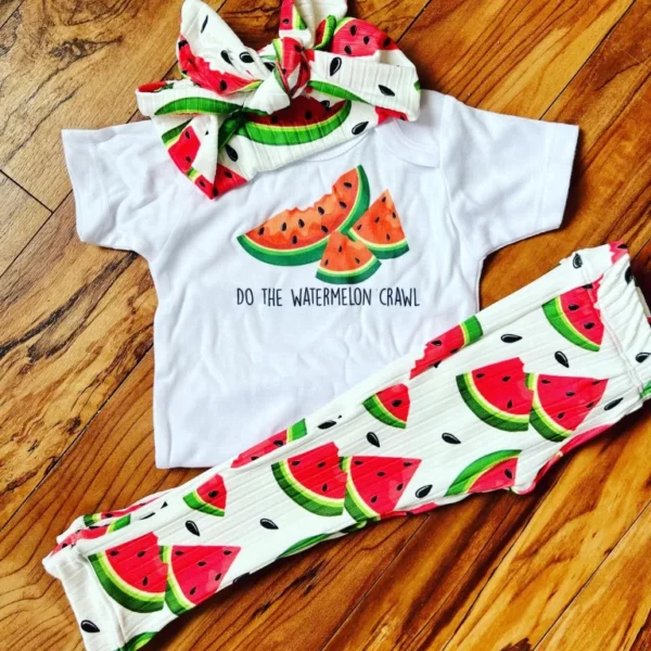 watermelon-crawl baby outfit
