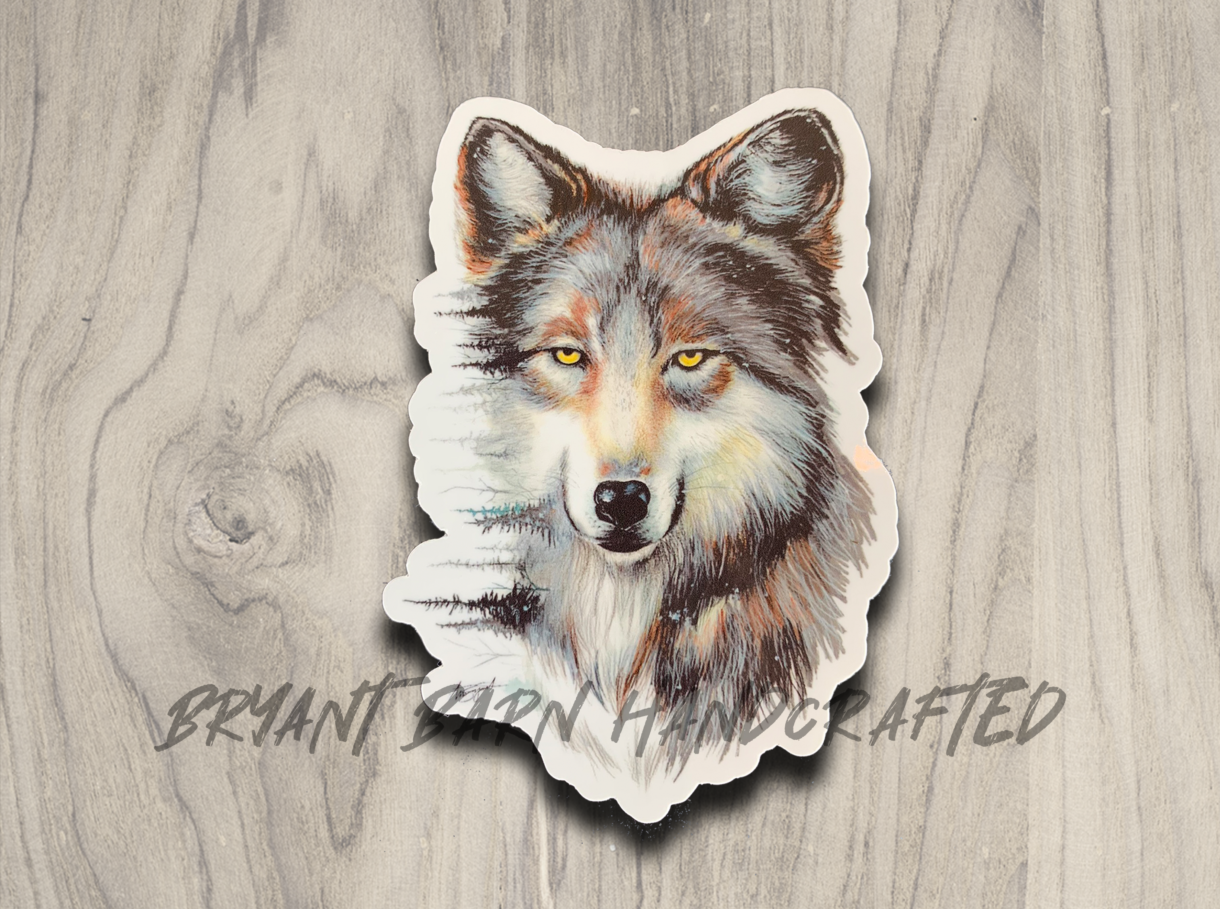 wolf dog sticker
