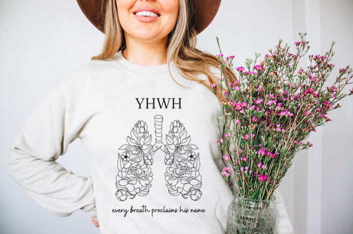 yahweh floral lungs sweatshirt - Pelavida - Shop For Life